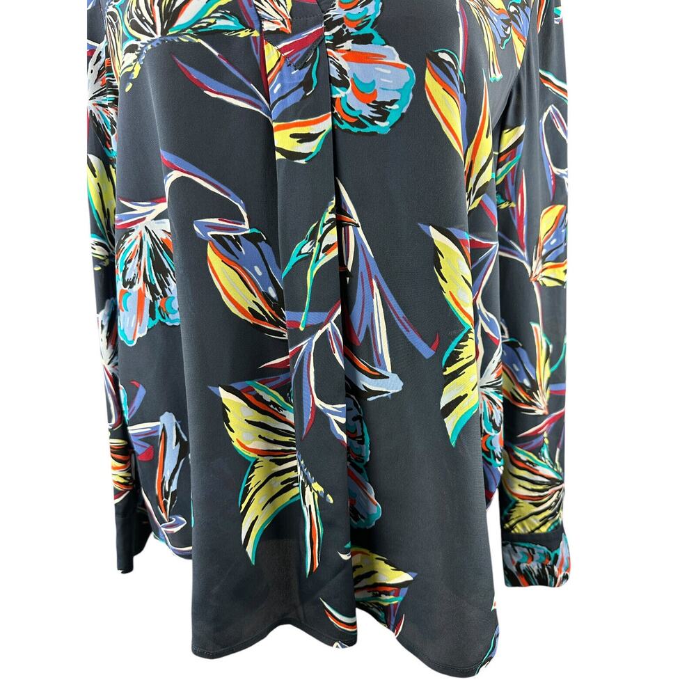 Diane von Furstenberg Silk Blend Sanorah Butterfly Blouse LS DVF Shirt Size 14 - Picture 7 of 16